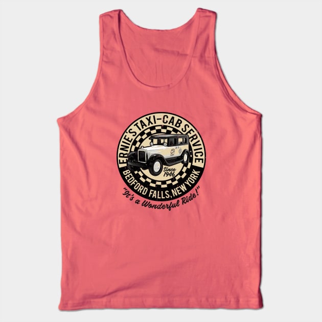 Ernie's Taxi-Cab Service It's A Wonderful Life Tank Top by Alema Art